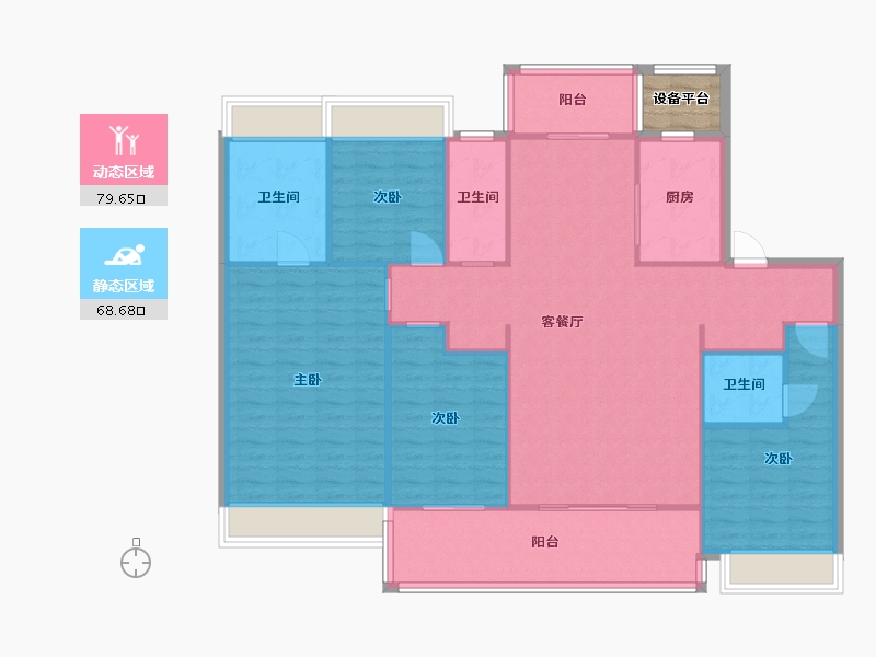 江苏省-苏州市-中交路劲璞玥风华19,17,22栋172㎡-139.35-户型库-动静分区