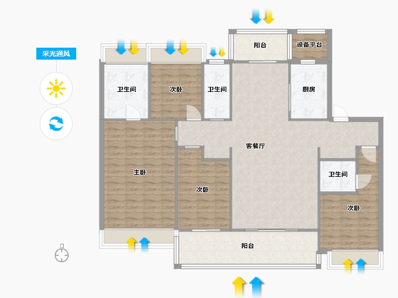 江苏省-苏州市-中交路劲璞玥风华19,17,22栋172㎡-139.35-户型库-采光通风