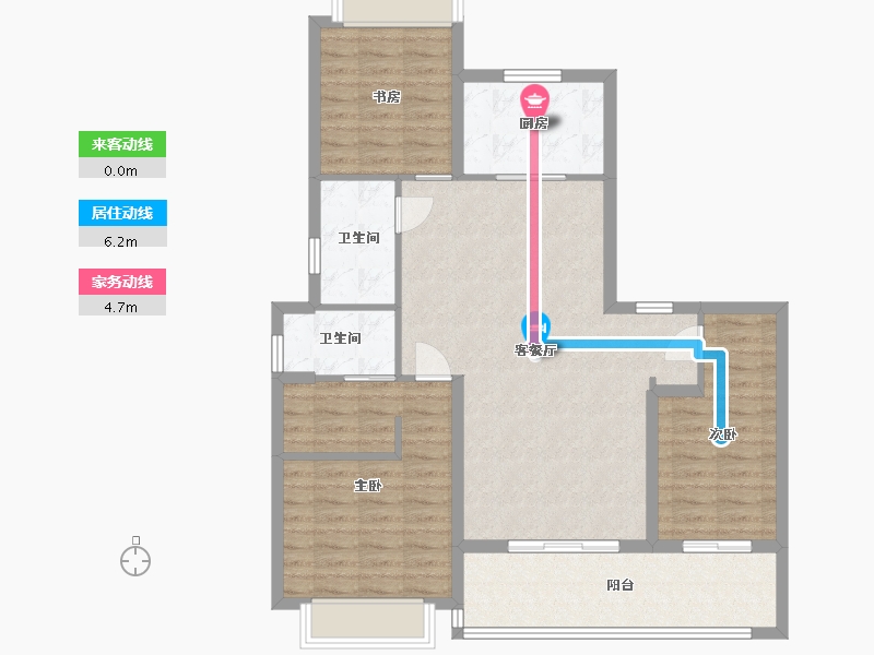 江苏省-苏州市-中交路劲璞玥风华26,27栋124㎡-99.00-户型库-动静线