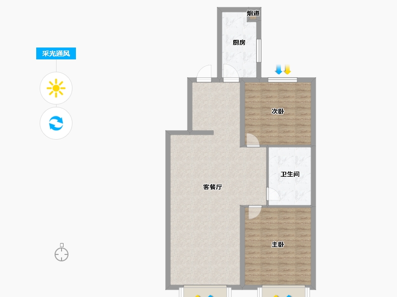 天津-天津市-新城和兴府惠璟花园8号楼建面110m²-87.88-户型库-采光通风