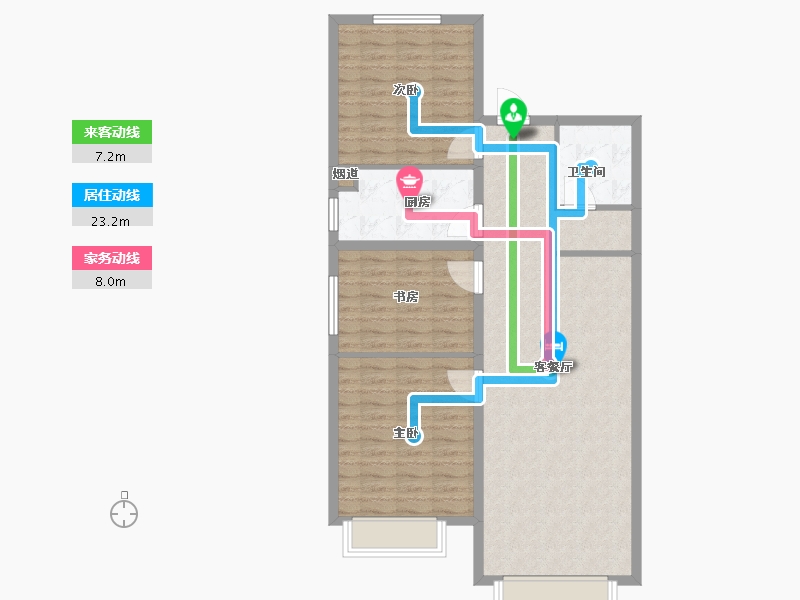 天津-天津市-新城和兴府惠璟花园8号楼建面120m²-95.88-户型库-动静线