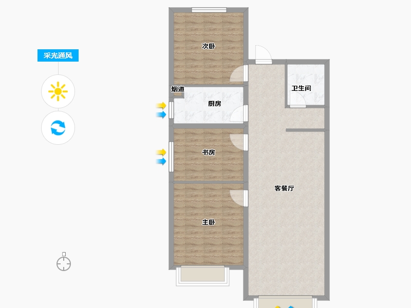 天津-天津市-新城和兴府惠璟花园8号楼建面120m²-95.88-户型库-采光通风