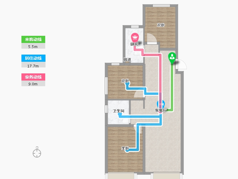 天津-天津市-新城和兴府惠璟花园6号楼建面118m²-94.29-户型库-动静线