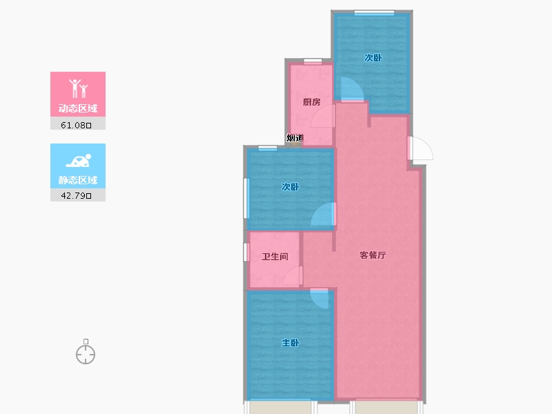 天津-天津市-新城和兴府惠璟花园6号楼建面118m²-94.29-户型库-动静分区