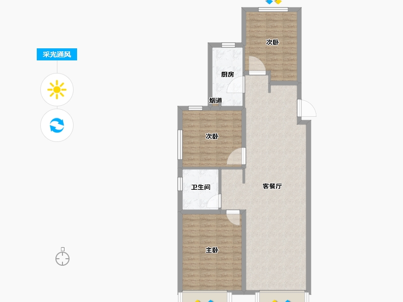 天津-天津市-新城和兴府惠璟花园6号楼建面118m²-94.29-户型库-采光通风