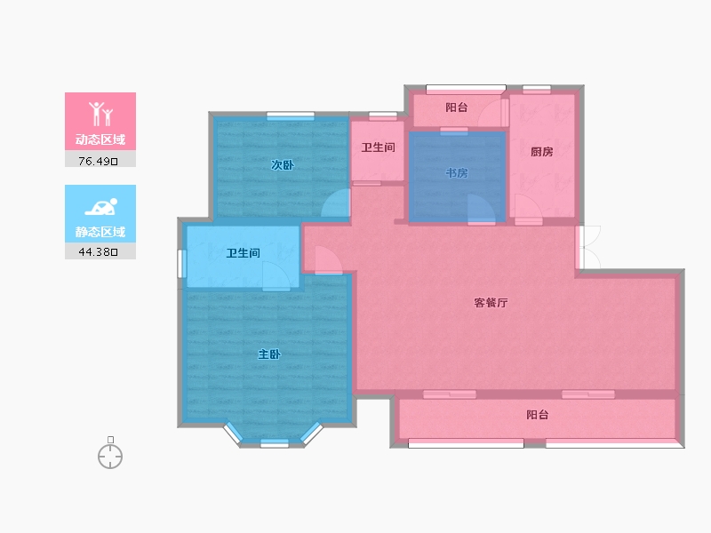 江苏省-苏州市-碧悦湾128㎡-101.97-户型库-动静分区