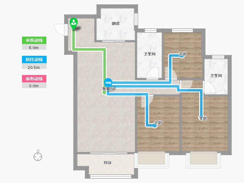 天津-天津市-雅居乐御宾府雅玥7号楼,雅玥10号楼,雅玥11号楼,雅玥12号楼建面115m²-79.67-户型库-动静线