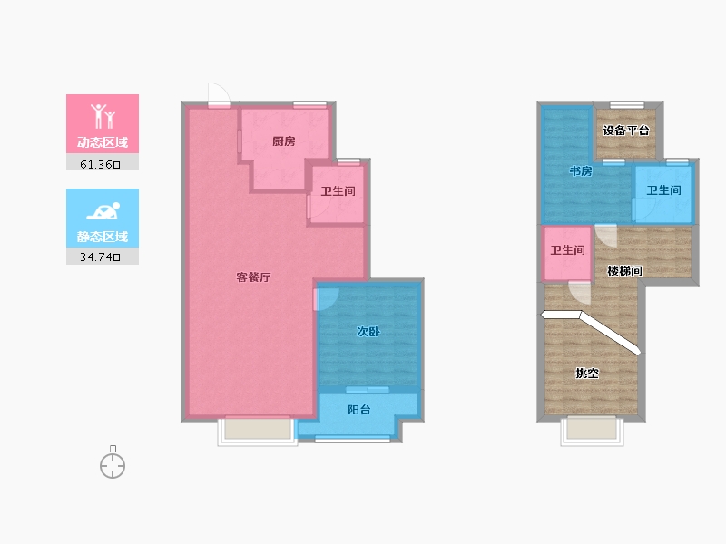 江苏省-苏州市-建发泱誉8,9栋D户型120m²-110.00-户型库-动静分区