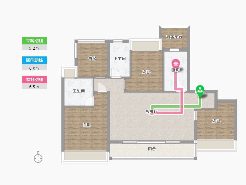 江苏省-苏州市-首开棠前如苑8幢,12幢125㎡-103.83-户型库-动静线