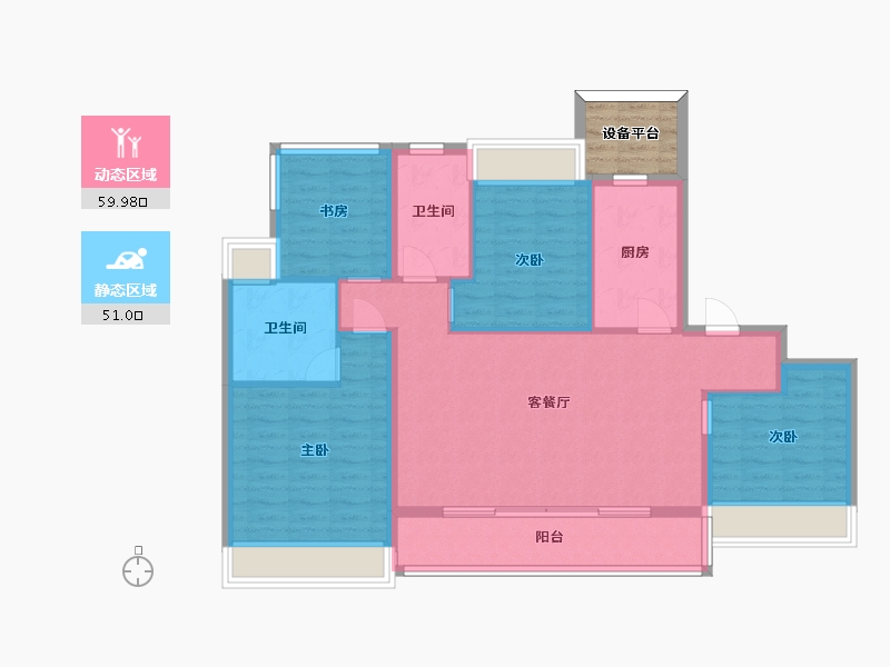 江苏省-苏州市-首开棠前如苑8幢,12幢125㎡-103.83-户型库-动静分区