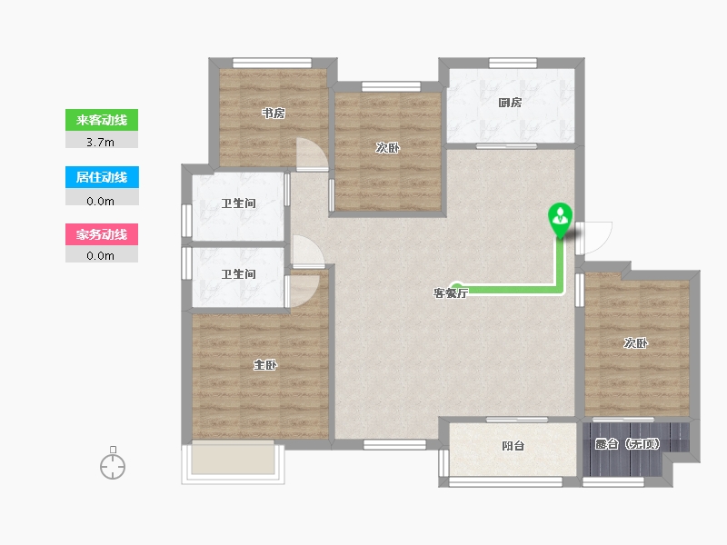 江苏省-苏州市-禹洲嘉誉山117㎡-93.24-户型库-动静线