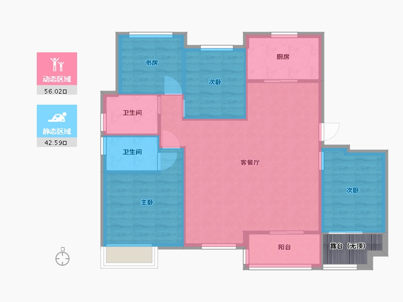 江苏省-苏州市-禹洲嘉誉山117㎡-93.24-户型库-动静分区