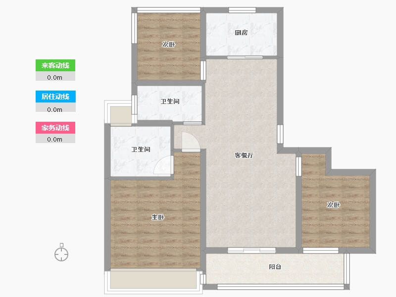 江苏省-苏州市-首开棠前如苑10幢107㎡-85.89-户型库-动静线