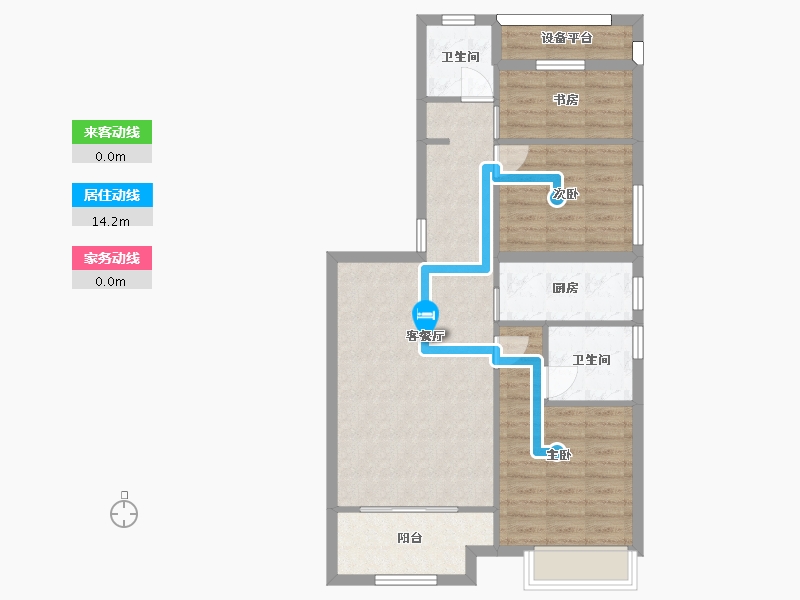 江苏省-苏州市-熙岸原著小高层熙岸1,熙岸2,原著1A2-95㎡-78.82-户型库-动静线