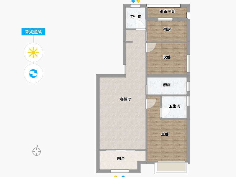 江苏省-苏州市-熙岸原著小高层熙岸1,熙岸2,原著1A2-95㎡-78.82-户型库-采光通风