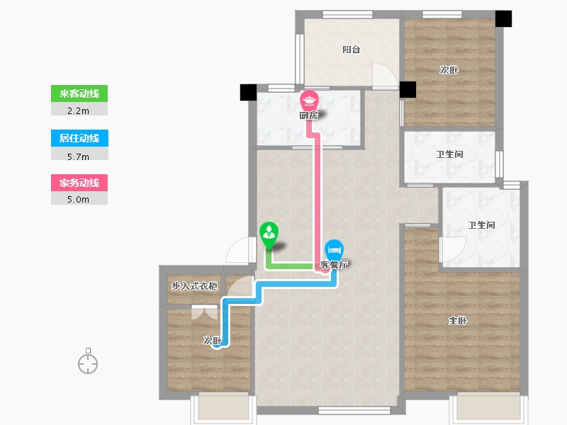 江苏省-苏州市-熙岸原著洋房原著7原著10A5-112㎡-89.60-户型库-动静线