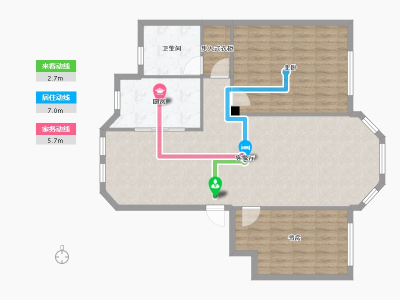 天津-天津市-贝肯山香柏园4号楼建面116m²-88.53-户型库-动静线