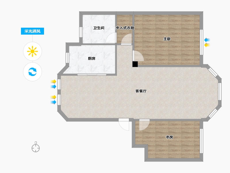 天津-天津市-贝肯山香柏园4号楼建面116m²-88.53-户型库-采光通风