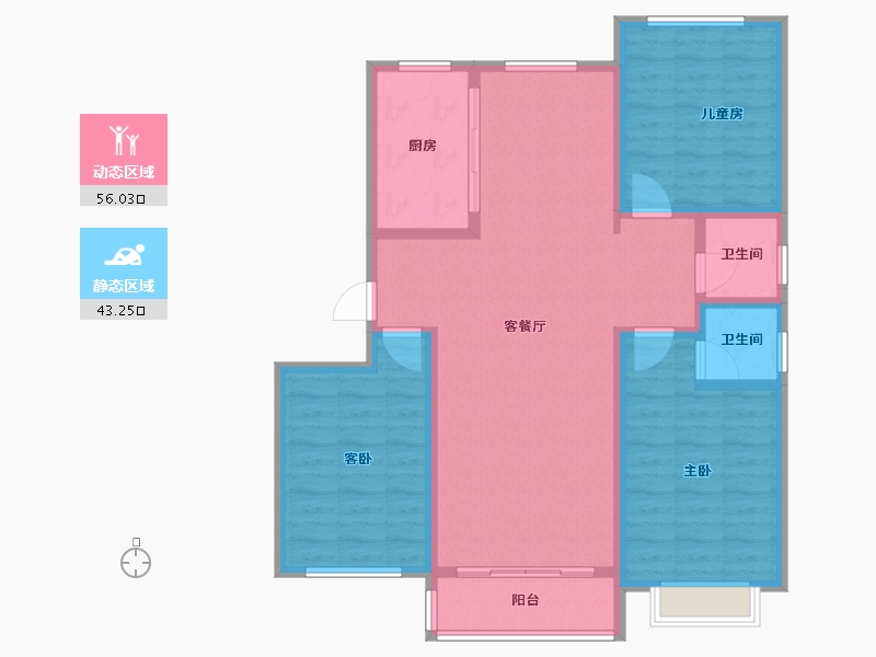 河北省-邢台市-花香丽都小区-92.50-户型库-动静分区