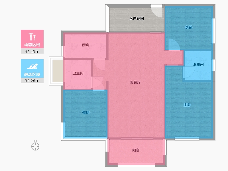 湖南省-长沙市-富兴悦府6栋111.26㎡户型-85.19-户型库-动静分区