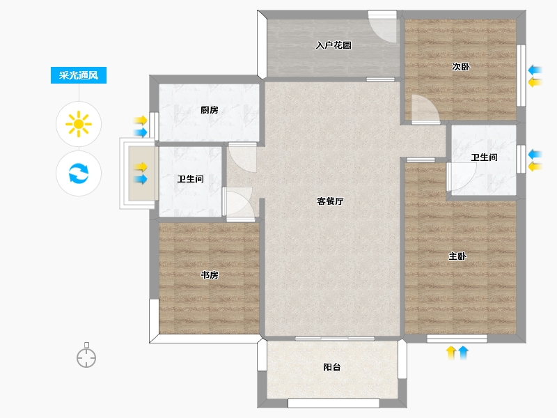 湖南省-长沙市-富兴悦府6栋111.26㎡户型-85.19-户型库-采光通风