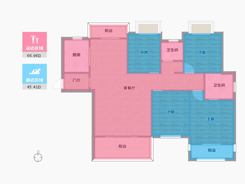 湖南省-长沙市-富兴悦府6栋130.1㎡户型-102.20-户型库-动静分区