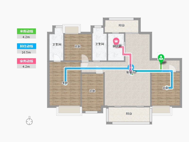 湖南省-长沙市-碧桂园高尔夫花园33栋145㎡户型-115.96-户型库-动静线