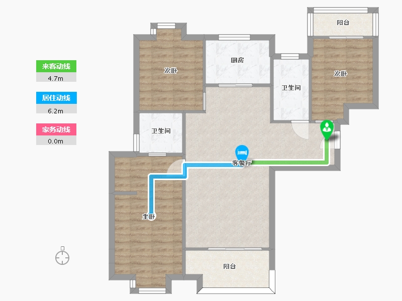 湖南省-长沙市-美的翰城B31栋,2栋,3栋,5栋建面112m²-88.86-户型库-动静线