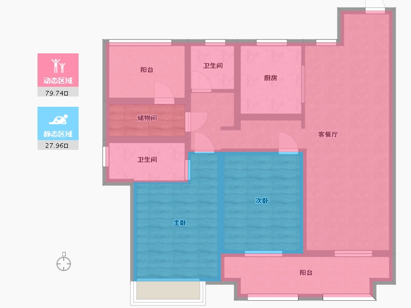 江苏省-苏州市-新城悦隽华庭15,8栋118㎡-94.81-户型库-动静分区