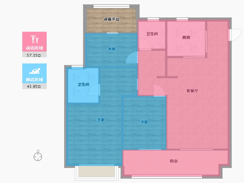 江苏省-苏州市-铂珺花园1,3栋116㎡-98.12-户型库-动静分区