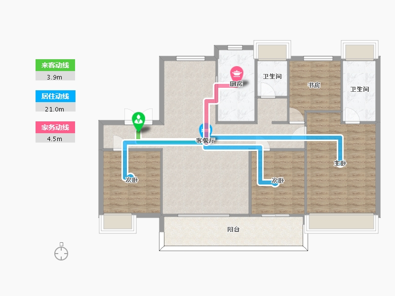 江苏省-苏州市-海德名筑1,3,7栋146㎡-117.00-户型库-动静线