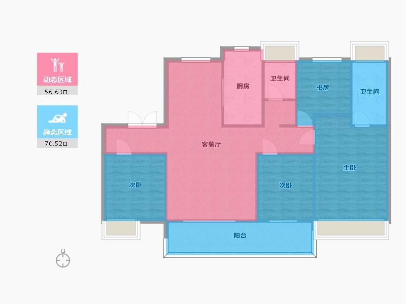 江苏省-苏州市-海德名筑1,3,7栋146㎡-117.00-户型库-动静分区