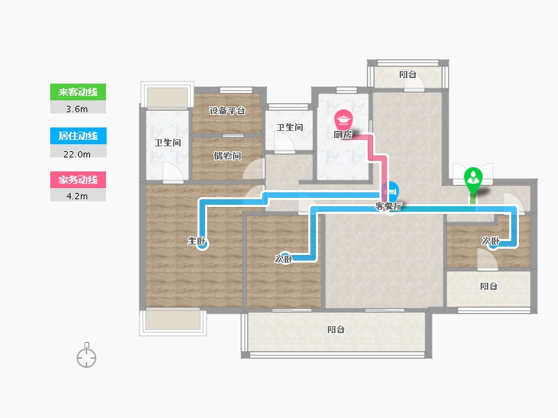 江苏省-苏州市-熙悦豪庭西户型138㎡-114.00-户型库-动静线