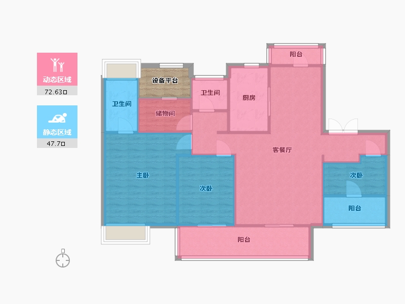 江苏省-苏州市-熙悦豪庭西户型138㎡-114.00-户型库-动静分区