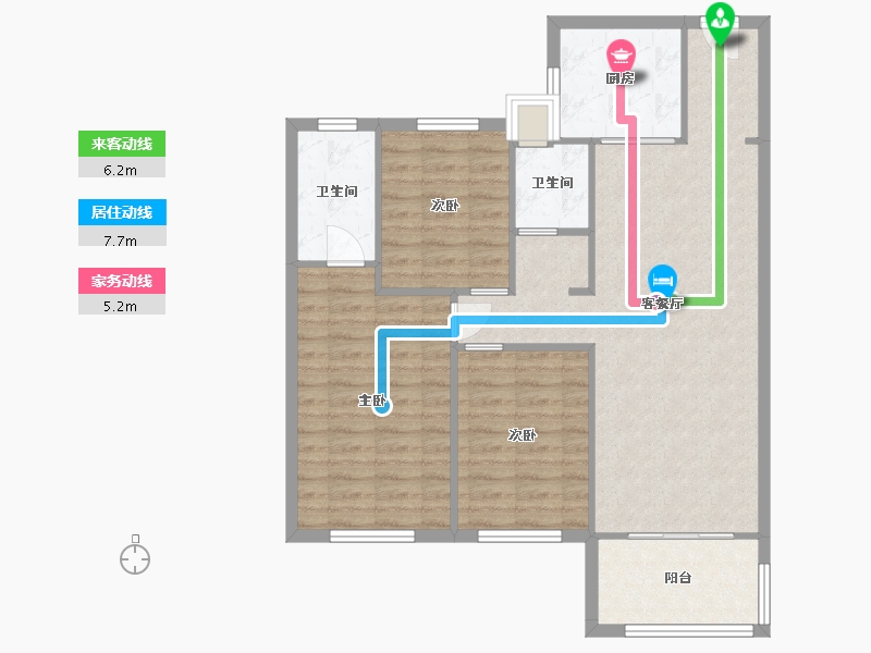 湖南省-长沙市-中海珑悦府8，5号楼115㎡户型-89.25-户型库-动静线