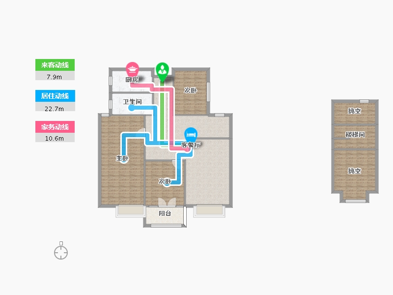 湖南省-长沙市-正荣悦玺2号楼C户型160m²-149.31-户型库-动静线