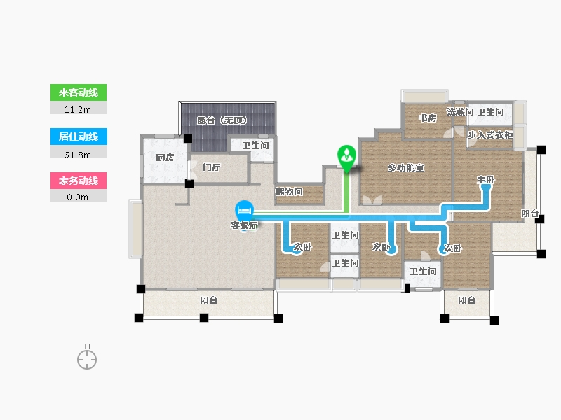 湖南省-长沙市-天际藏玉4号楼C412m²-359.94-户型库-动静线