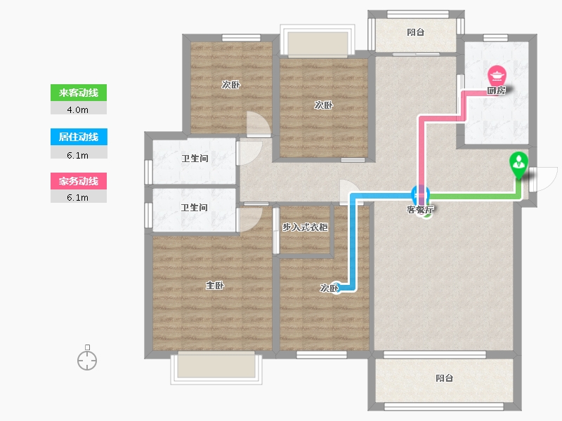 湖南省-长沙市-阳光城尚东湾凌云5栋C2户型145m²-116.00-户型库-动静线