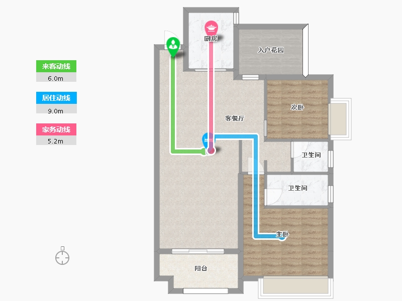 湖南省-长沙市-璞悦府1栋C户型113m²-89.60-户型库-动静线