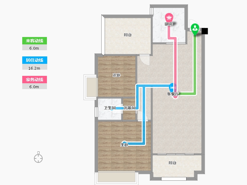 湖南省-长沙市-璞悦府1栋B户型112m²-93.37-户型库-动静线