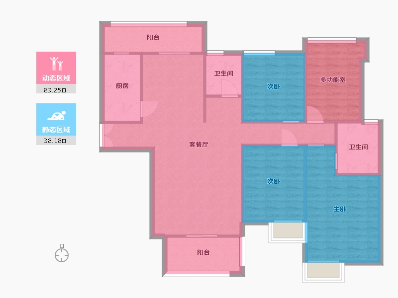 湖南省-长沙市-璞悦府2栋E户型147m²-110.51-户型库-动静分区