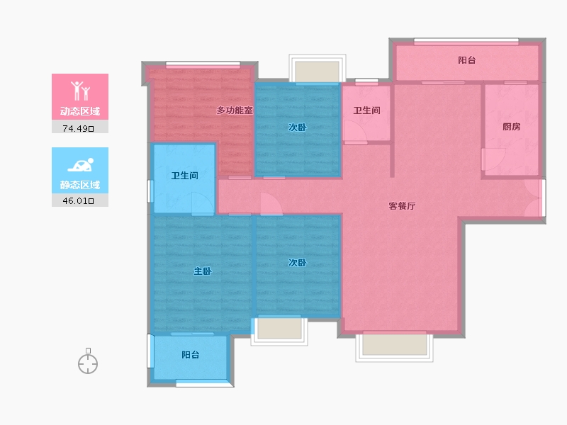 湖南省-长沙市-璞悦府1,2栋A户型147m²-110.00-户型库-动静分区