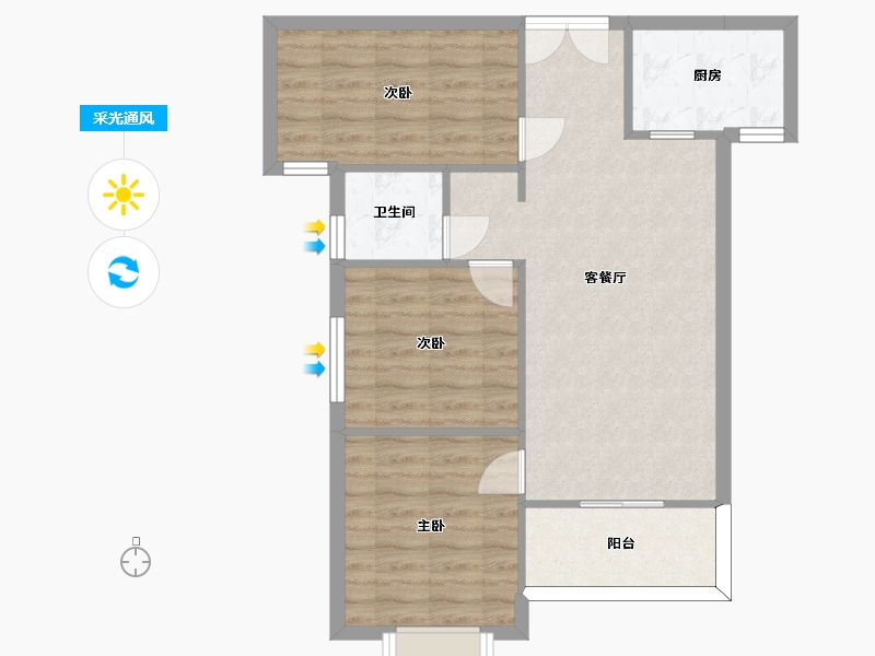 湖南省-长沙市-永宏万家里14栋B3户型94m²-71.25-户型库-采光通风