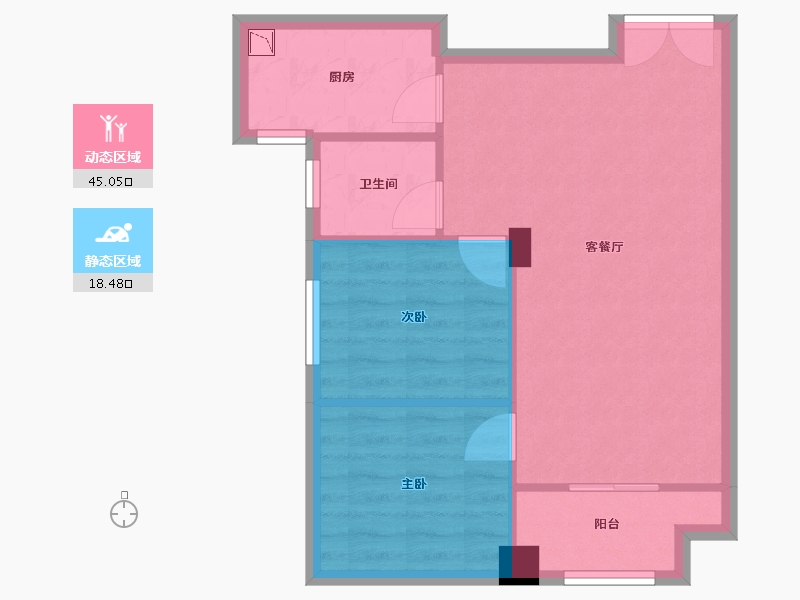 湖南省-长沙市-新世界柏樾4，5号楼78.75平米户型-57.26-户型库-动静分区