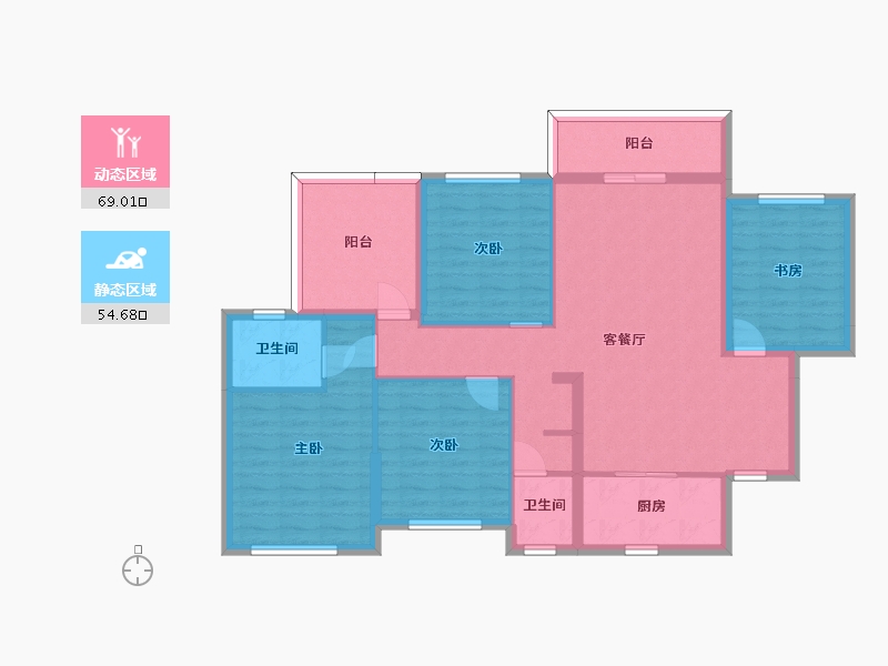 湖南省-长沙市-新长海广场H栋141㎡户型-110.82-户型库-动静分区