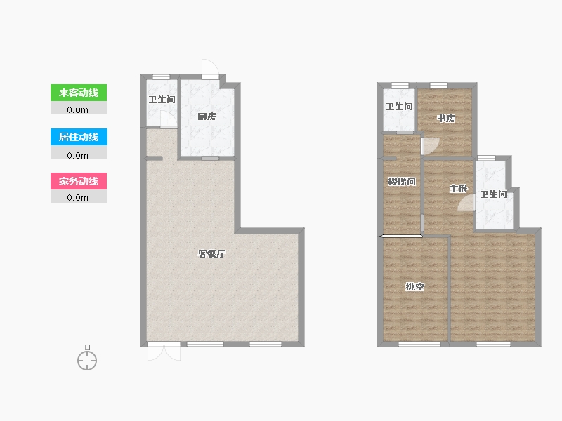 湖南省-长沙市-华远碧桂园海蓝城T5,T6,T7栋E户型142m²-126.84-户型库-动静线