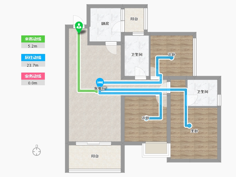 四川省-成都市-秦皇帝锦11号3号楼建面107m2-84.92-户型库-动静线