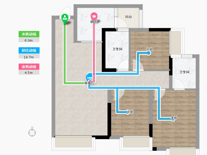 四川省-成都市-天悦龙栖台E3户型建面113m²-79.03-户型库-动静线