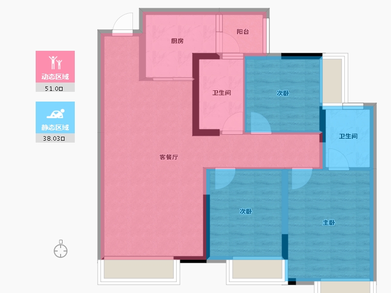 四川省-成都市-天悦龙栖台E3户型建面113m²-79.03-户型库-动静分区