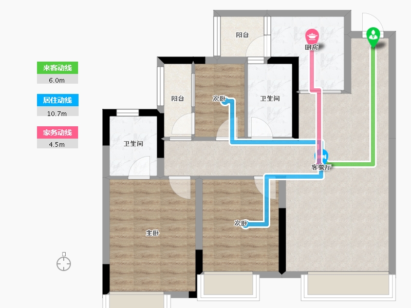 四川省-成都市-天悦龙栖台E4户型建面110m²-79.69-户型库-动静线